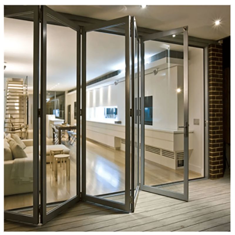 Luxuriöse thermisch getrennte Aluminium-Falttür mit gehärtetem Glas für Wohn- und Gewerbebereiche