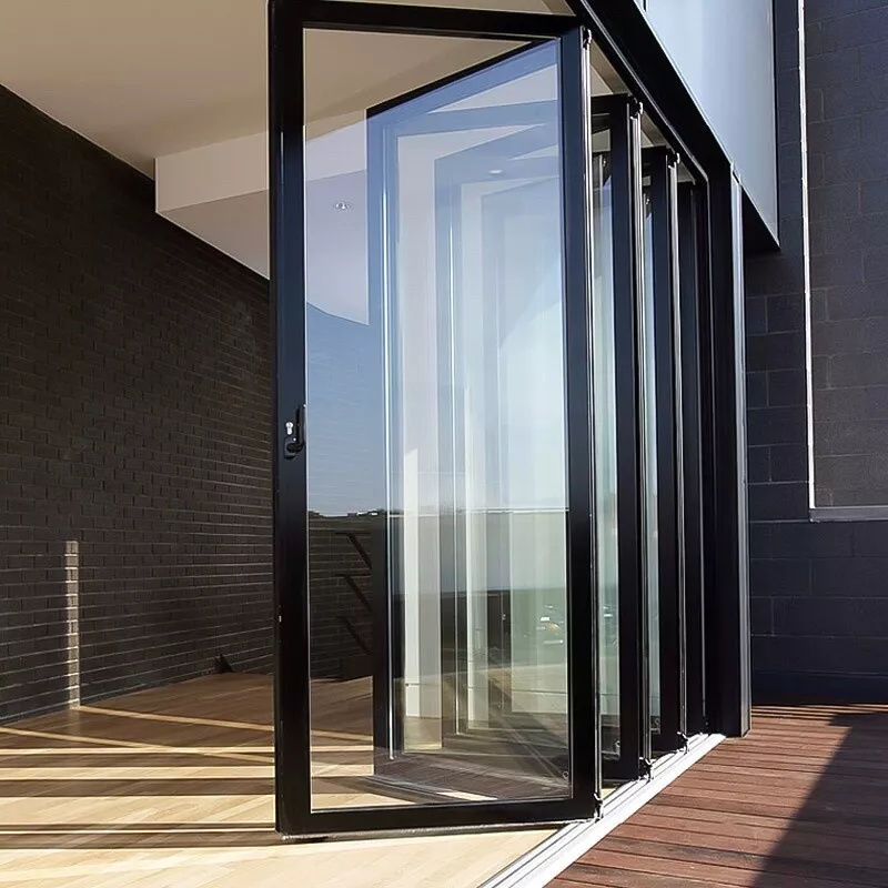 Luxuriöse thermisch getrennte Aluminium-Falttür mit gehärtetem Glas für Wohn- und Gewerbebereiche