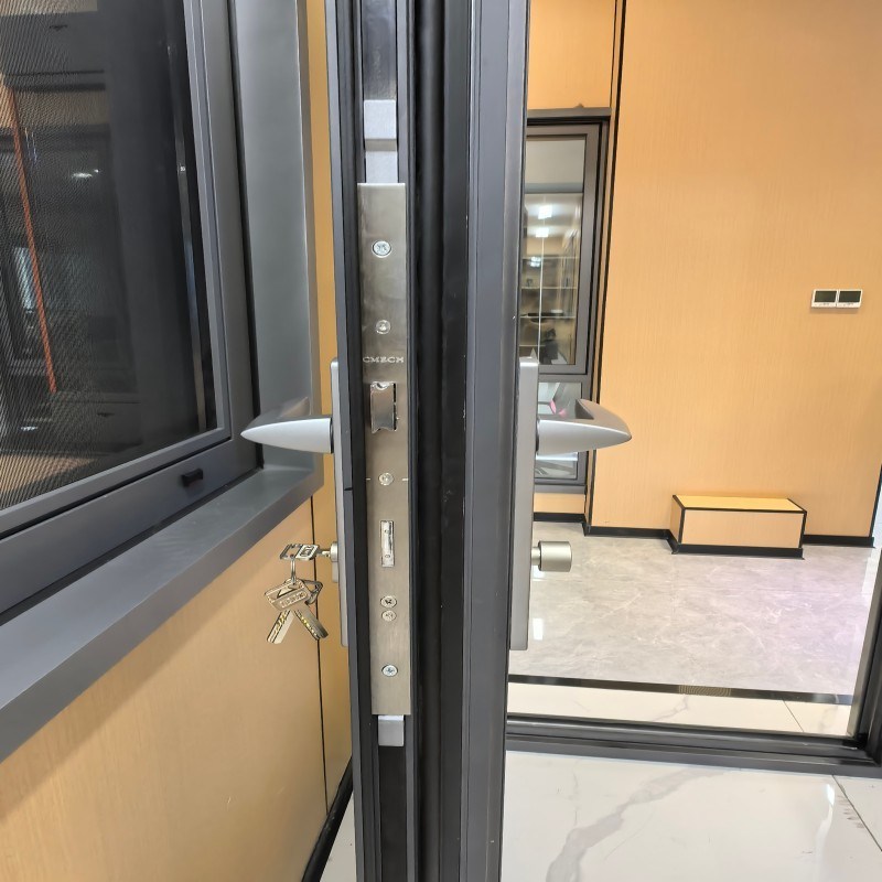 Modern Design High Performance Aluminum Casement Door with Superior Wind Pressure Resistance for Commercial Project
