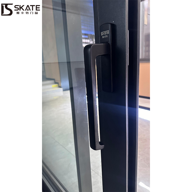 Skate Stylish Thermal Break Aluminum Narrow Frame Sliding Door with Tempered Glass Panels