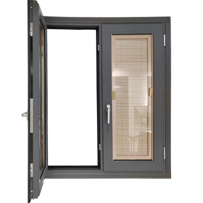Moderner Stil SKATE Wasserdicht Schwarze Legierung Aluminium Doppelverglasung Fenster